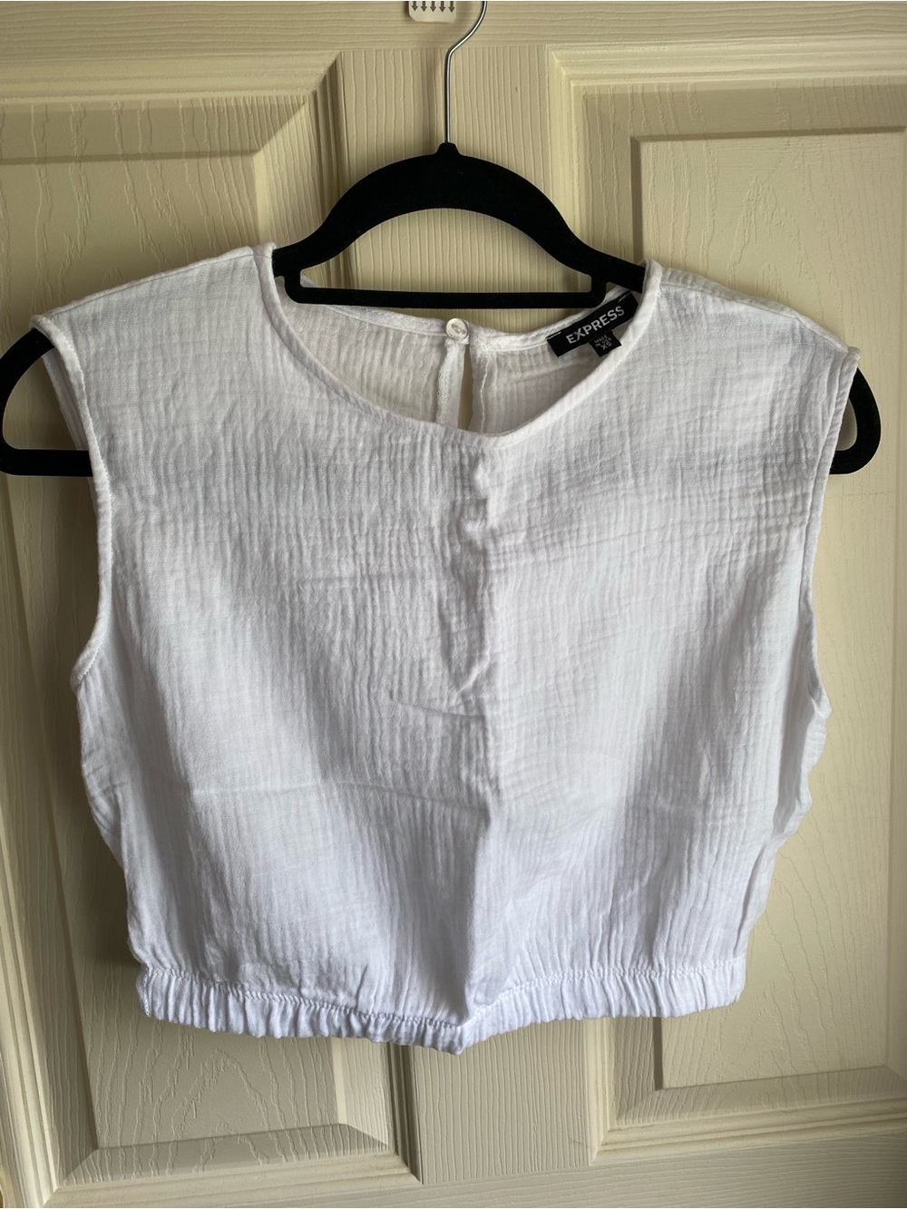 Express White Cropped Sleeveless Top